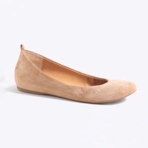 J Crew Factory Anya Suede Ballet Flats Tan
